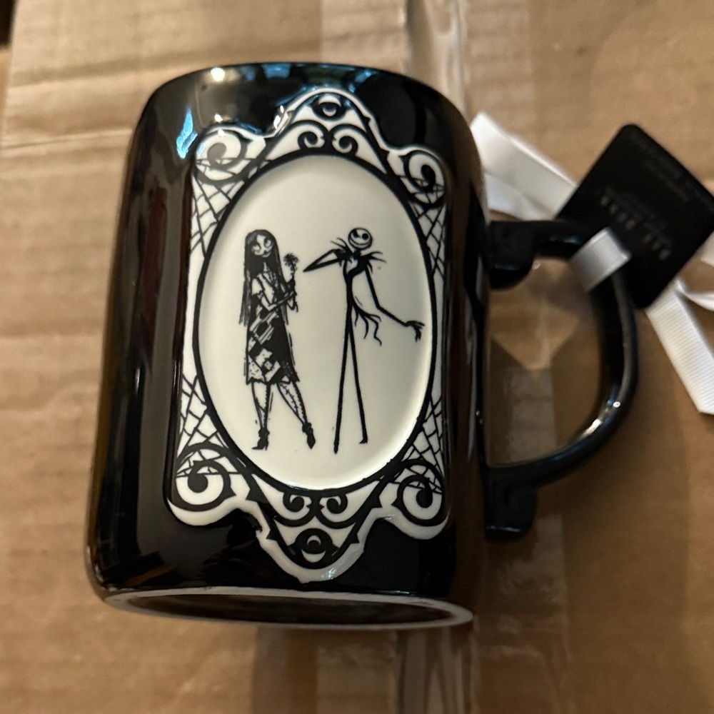 Rae Dunn nightmare before Christmas love you to death mug black and white